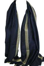 Load image into Gallery viewer, Silk Satin Soft Feel Bright Gold Border Scarf / Stole / Shawl / Wrap