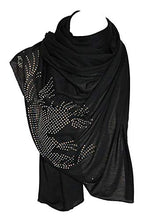 Load image into Gallery viewer, Jersey Diamante Stretchable Scarf Wrap Shawl Stole Head Scarf