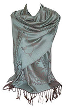 Load image into Gallery viewer, Reversible Scarf Two Sided Print Pashmina Feel Shawl Wrap with Intricate Floral Swirls Design Stole/Head Scarves