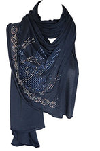 Load image into Gallery viewer, Jersey Diamante Stretchable Scarf Wrap Shawl Stole Head Scarf