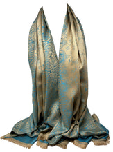 Load image into Gallery viewer, Pashmina Style Quality Two Sided Paisley Print Self Embossed Cashmere Feel Wrap / Stole / Scarves / Shawl