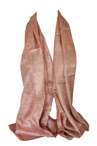 Self-Embossed Floral and Paisley Print Silk Feel Scarf Shawl Wrap Stole Head Scarves