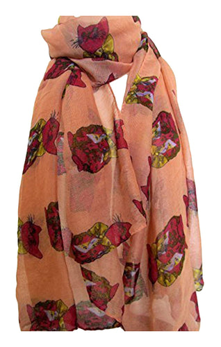 Kitty Cat Animal Print Fashion Large Scarf Stole Sarong Wrap