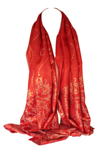 Two-Sided Reversible Foil Print Floral Bordered Design Scarf Wrap Head Scarves Stole Shawl