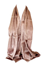 Load image into Gallery viewer, Self-Embossed Floral and Paisley Print Silk Feel Scarf Shawl Wrap Stole Head Scarves