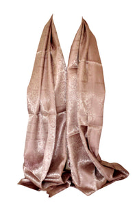 Self-Embossed Floral and Paisley Print Silk Feel Scarf Shawl Wrap Stole Head Scarves