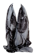 Load image into Gallery viewer, Palm Leaves Print Cotton Feel Scarf Shawl Wrap Stole Head Scarves Sarong