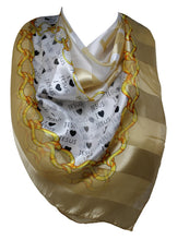 Load image into Gallery viewer, Self Embossed Striped ‘I Love JESUS’ and Heart Print Silk Satin Square Bandana Neck Scarf / Head Scarves / Neckerchief / Hair Tie