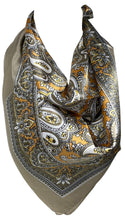 Load image into Gallery viewer, Silk Feel Square Hair Scarf Sleeping Headscarf, Multicolor Paisley Ethnic Print Bandana