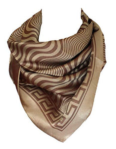 Abstract Stripe Waves Print Square Silk Feel  Bandana Neck Scarves / Head Scarf
