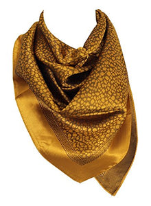 Self Embossed Leopard Print Square Silk Feel Bandana Neck Scarves / Head Scarf