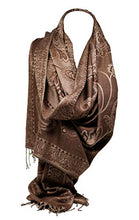 Load image into Gallery viewer, Self Embossed Paisley and Floral Print Reversible Double Sided Pashmina Feel Large Scarf / Shawl / Wrap / Stole