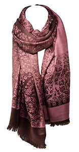 Pashmina Style Quality Two Sided Print Self Embossed Cashmere Feel Wrap / Stole / Scarves / Shawl