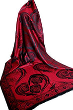 Load image into Gallery viewer, Luxury Reversible Two Sided Heart &amp; Rose Print Pashmina Feel Wrap / Shawl / Scarf / Stole