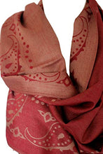 Load image into Gallery viewer, Reversible Two Sided Pashmina Feel Ethnic Paisley Print Border Warm Scarf / Wrap / Shawl / Stole