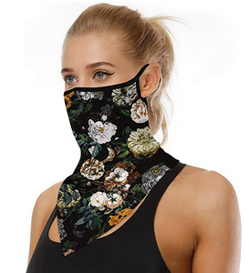 Unisex Bandana Face Covering Mask Scarf Face Rave Balaclava Neck Gaiter with Ear Loops, Dust Cloth, Washable, Wind Motorcycle Cover