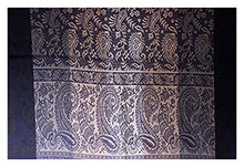 Load image into Gallery viewer, Embossed Reversible Two Sided Full Paisley Print with Background Stripes of Earth Colours Pashmina Feel Scarf / Shawl / Wrap / Stole / Head Scarves
