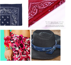 Unisex Paisley Print Bandana Square Head Wear, Neckerchiefs Hair Tie Headband Face Covering Scarf / Headwear / Handkerchief