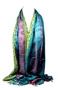 Paisley Print Rainbow Colours Pashmina Feel Wrap / Scarf / Shawl / Head Scarves
