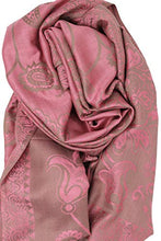 Load image into Gallery viewer, Self Embossed Paisley and Floral Print Reversible Double Sided Pashmina Feel Large Scarf / Shawl / Wrap / Stole