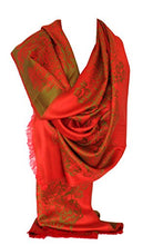 Load image into Gallery viewer, Cashmere Feel Floral Bordered Pashmina Style Two Sided Reversible Wrap / Shawl / Scarves