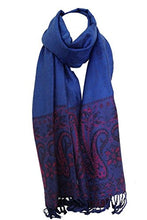 Load image into Gallery viewer, Self Embossed with Paisley Print Vivid Border Pashmina Feel Scarf / Shawl / Stole