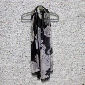 Large Silk Women Scarf, Sunflower Print Summer Silky Feel Head Wrap Shawl, Lightweight Fashion Neck Scarves for Ladies