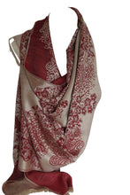 Load image into Gallery viewer, Floral Bordered Two Sided Reversible Pashmina Style Womens Scarf / Shawl / Wrap