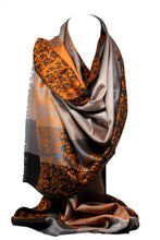 Load image into Gallery viewer, Floral/Striped Two Sided Self Embossed Pashmina Style Womens Scarf / Shawl / Wrap