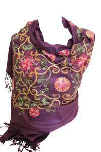 Embroidered Pashmina Style Womens Scarf / Shawl / Wrap
