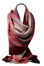 Load image into Gallery viewer, Floral/Striped Two Sided Self Embossed Pashmina Style Womens Scarf / Shawl / Wrap